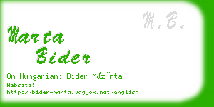 marta bider business card
